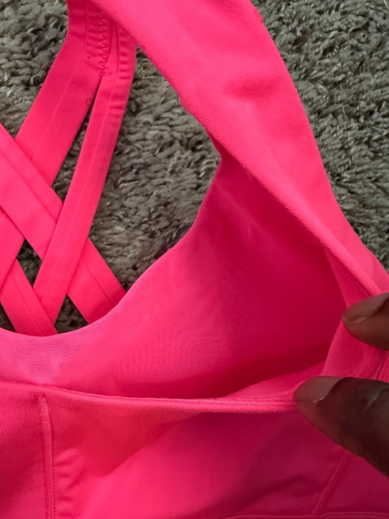 Lululemon Women’s Neon Coral Pink Time To Sweat Sports Bra Size 8 - Picture 5 of 7